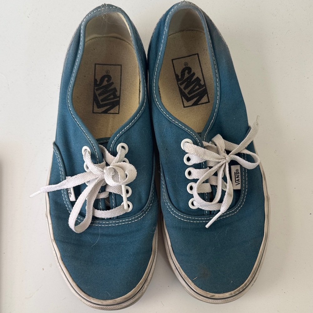 Vans Blue and White Women's Sneakers - Picture 2 of 4